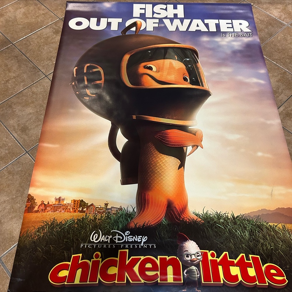 Disney Chicken Little Fish Out of Water  2 sided Vinyl 47 x 70”Banner Poster